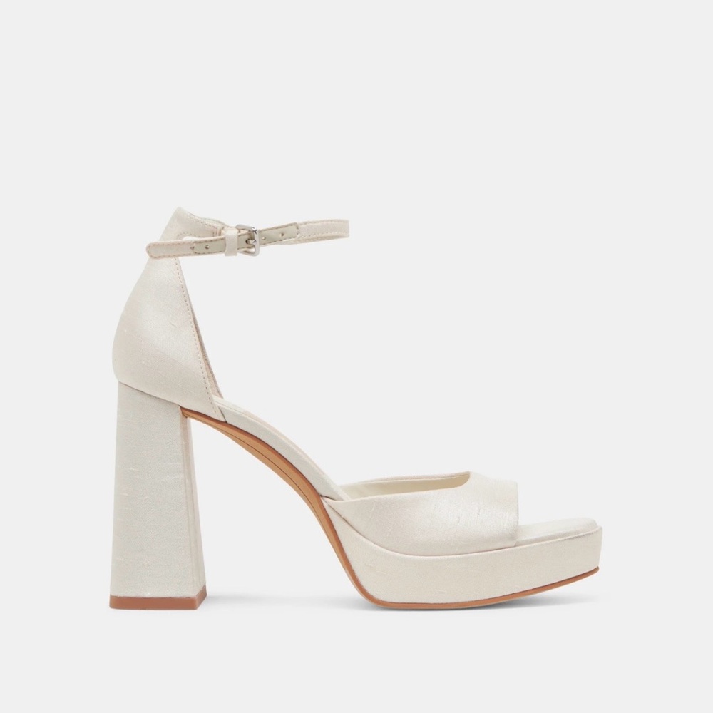 Dolce Vita Pandro Heels in White Satin. Never worn, still in box!